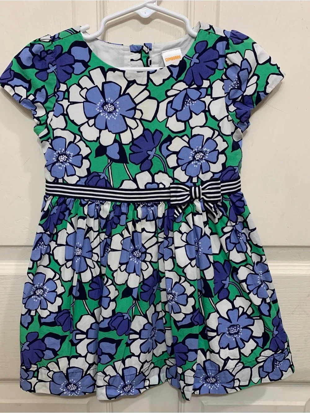 Gymboree Girls Spring Prep Line Blue Green Floral 2 Toddler Dress.         3787